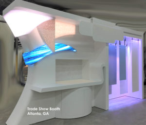 LED Backlight Thermoformed Solid Surface Trade Show Booth