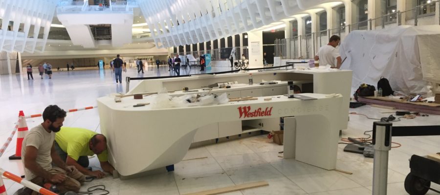 Solid Surface Reception Desk at World Trade Center - NYC