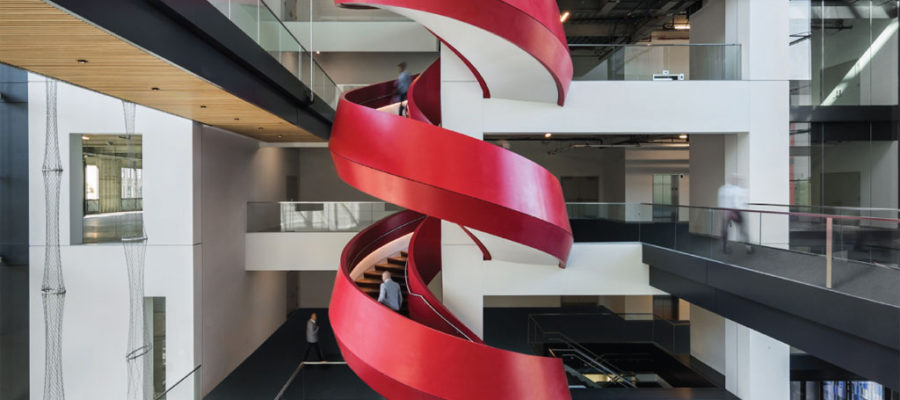 Thermoformed spiral staircase