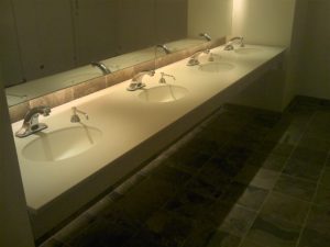 Solid Surface Flush Mounted Sinks – No Seam Equals Less Bacteria and Better Aesthetics